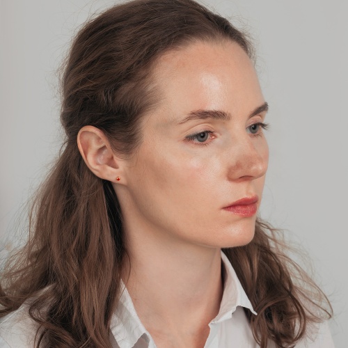 Пусеты Fiore Luna Cubic zirconia Orange, SWE0128 O G фото 2